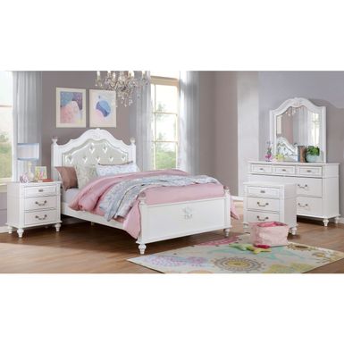 image of Furniture of America Marais Traditional White 5-piece Bedroom Set - Full with sku:8ipc_flkgqygmof9vbkqpgstd8mu7mbs-fur-ovr