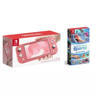 image of Nintendo - Switch LITE Coral + Nintendo Switch Sports BUNDLE with sku:nswltecnsp-floridastategames