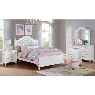 image of Furniture of America Marais Traditional White 5-piece Bedroom Set - Twin with sku:udqg18evyl0xkemmwepmfqstd8mu7mbs-fur-ovr