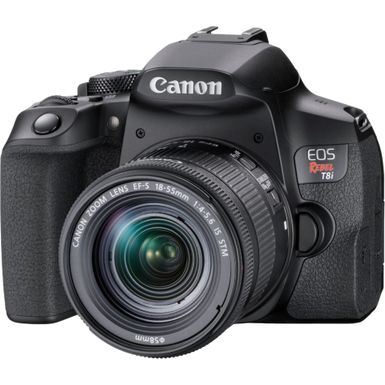 Left Zoom. Canon - EOS Rebel T8i DSLR Camera with EF-S 18-55mm Lens - Black
