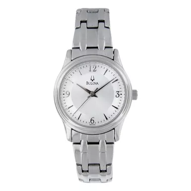 Bulova - Ladies Corporate Collection Silver-Tone Stainless Steel Watch Silver Dial