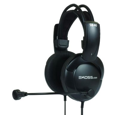 image of Koss SB40 Computer Headset with Microphone, Black with sku:ks193417-adorama