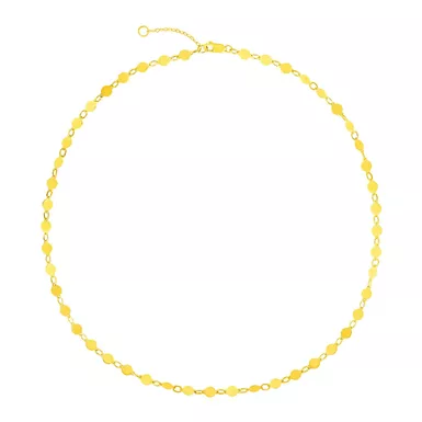 14k Yellow Gold Necklace with Polished Circles (16.25 Inch)