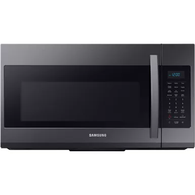 image of Samsung - 1.9 Cu. Ft.  Over-the-Range Microwave with Sensor Cook - Black Stainless Steel with sku:me19r7041fg-almo