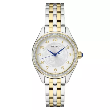 Seiko - Ladies Essentials Crystal Gold & Silver-Tone SS Watch White Dial