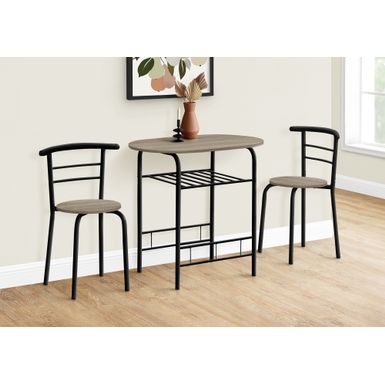 image of Dining Table Set/ 3pcs Set/ Small/ 32" L/ Kitchen/ Metal/ Laminate/ Brown/ Black/ Contemporary/ Modern with sku:i1206-monarch