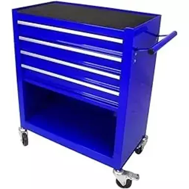 image of Litake Tool Chest,4 Drawers Multifunctional Tool Cart with Wheels, Metal Rolling Tool Cart Storage Cabinet Organizer with Liner, Parking Brakes, Pull Handle, Garage Workshop Warehouse Repair, Blue with sku:b0crhqkmdq-amazon