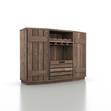 image of Furniture of America Lath Rustic Solid Wood Shelf Server - Reclaimed Oak with sku:3d3fxpqzaei724k-siwukqstd8mu7mbs-fur-ovr