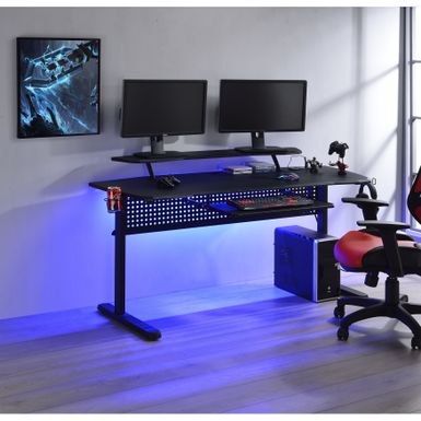 image of Computer Gaming L-Shaped Desk - Black with sku:xjpmsrc8tl6c-b4pfk1vyqstd8mu7mbs--ovr
