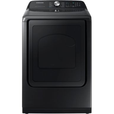 image of Samsung - 7.4 cu. ft. Smart Electric Dryer with Steam Sanitize+ - Brushed black with sku:bb21799615-6470415-bestbuy-samsung