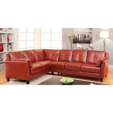 image of Leatherette Modular Plush Sectional Sofa - Mahogany Red with sku:gzhlxqwijkrduv0clidv4qstd8mu7mbs-overstock
