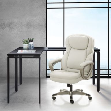 image of Bonded Leather Executive Office Chair - Cream with sku:hnbd91q9hqmn86foe3vougstd8mu7mbs-off-ovr