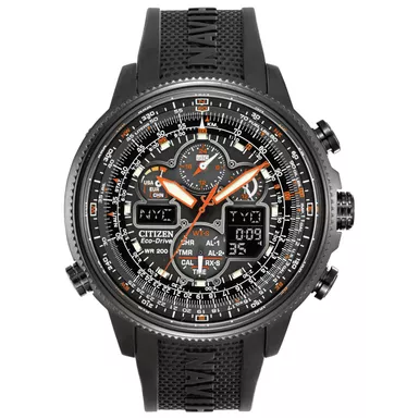 Citizen - Mens Navihawk A-T Eco-Drive Multi Dial Black Watch