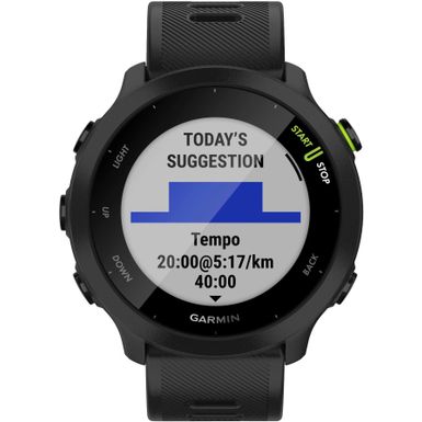 image of Garmin - Forerunner 55 GPS Smartwatch 42mm Fiber-Reinforced Polymer - Black with sku:bb21784846-6466525-bestbuy-garmin