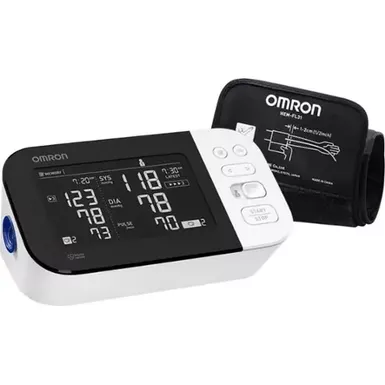 image of Omron - 10 Series - Wireless Upper Arm Blood Pressure Monitor - Black/White with sku:bb21314996-bestbuy