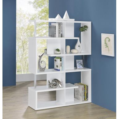 image of 5-tier Bookcase White and Chrome with sku:800310-coaster