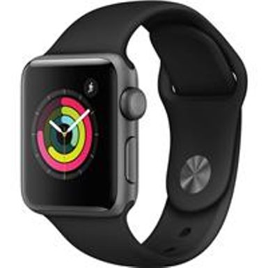 image of Apple Watch Series 3 - GPS 38mm, Space Gray Aluminum Case, Black Sport Band with sku:acmtf02lla-adorama