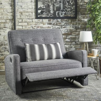 image of Calliope Tufted Oversized Recliner Chair by Christopher Knight Home - Grey/Black with sku:fvuqdxmxi1l9vcwti7yl-wstd8mu7mbs-overstock