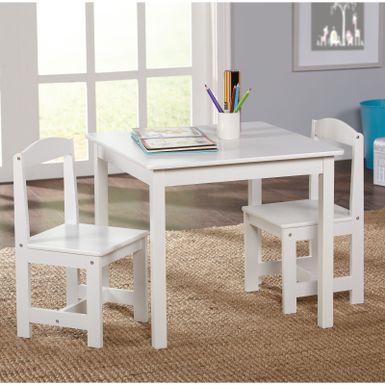 image of Simple Living White 3-piece Hayden Kids Table/Chair Set - White with sku:vatnity9ln1gajqzt9z9igstd8mu7mbs-overstock