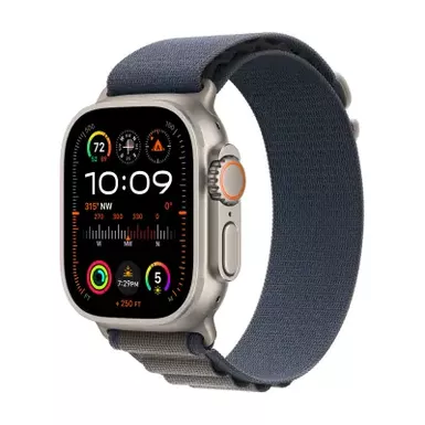 Apple Watch Ultra 2 GPS + Cellular 49mm Titanium Case with Blue Alpine Loop (Medium) - Titanium