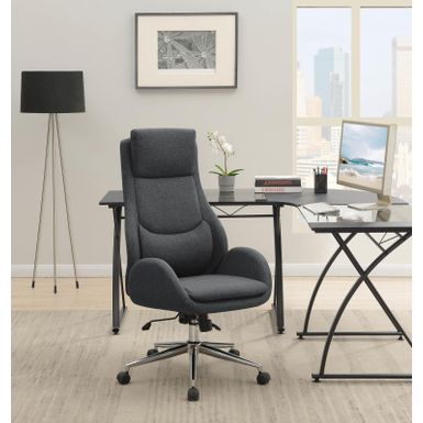 image of Upholstered Office Chair with Padded Seat Grey and Chrome with sku:881150-coaster