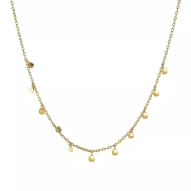 Choker Necklace with Hammered Beads in 14k Yellow Gold (16 Inch)