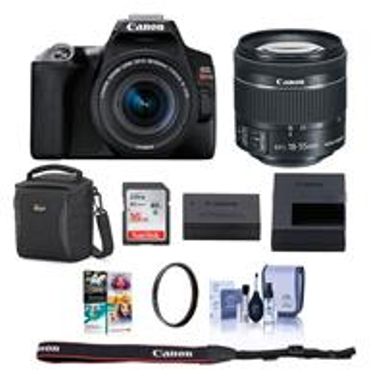 image of Canon EOS Rebel SL3 DSLR Camera with EF-S 18-55mm f/4-5.6 IS STM Lens - Black - Bundle With Camera Case, 32GB SDHC Card, 58mm UV Filter, Cleaning Kit, Pc Software Package with sku:icasl3k1a-adorama