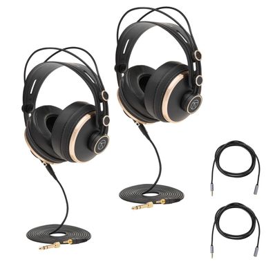 image of Turnstile Audio 2 Pack Passenger Series TAPH700 Professional Closed-Back Studio Monitoring Headphones with 2x Stereo Mini M to F Headset Extension Cable with sku:taph7002x-adorama