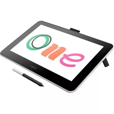 image of Wacom - One - Drawing Tablet with Screen, 13.3" Pen Display for Mac, PC, Chromebook & Android - Flint White with sku:bb21456752-bestbuy