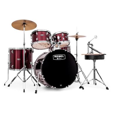 MAPEX REBEL 5PC with HDWR/CYMBLS 22/10/12/16FT/5X14 RED - RB5294FTCDR