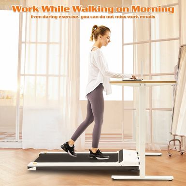 image of Portable Treadmill, Slim Treadmill with LED Display and Sport APP - White with sku:gbrl7jea73rxdj2cos98dqstd8mu7mbs--ovr