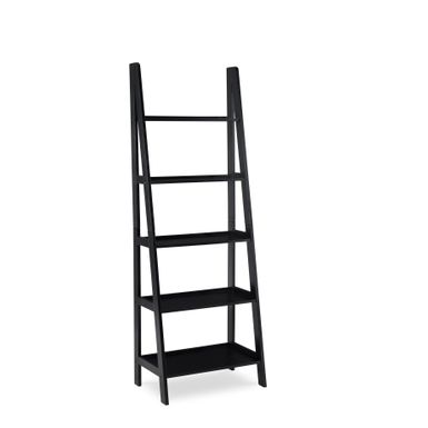 image of Alexan Ladder Bookshelf Black with sku:lfxs1295-linon