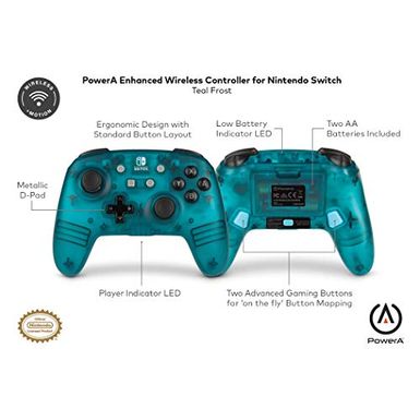 powera enhanced wireless controller for nintendo switch teal frost