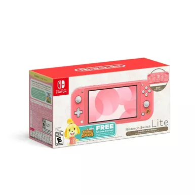 image of Nintendo Switch Lite - Animal Crossing: New Horizons Bundle - Isabelle's Aloha Edition with sku:207-29-6124-streamline