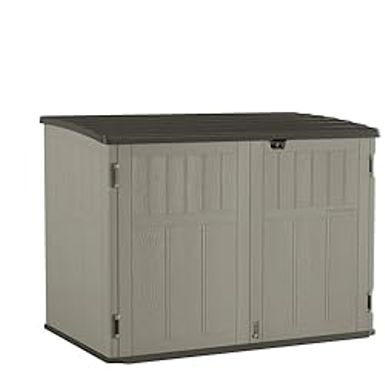 Craftsman Large Horizontal Storage Shed with Pad-Lockable Doors, Multi-Wall Resin Panel Outdoor Storage Shed, 5'10" W x 3'8.25" D x 4'4" H, Gray