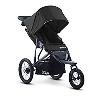 image of Joovy Zoom 360 Ultralight Jogging Stroller, Large Canopy, Lightweight Jogger, Extra Large Air Filled Tires, Black with sku:b09c1r3fc5-joo-amz
