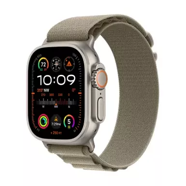 Apple Watch Ultra 2 GPS + Cellular 49mm Titanium Case with Olive Alpine Loop (Large) - Titanium