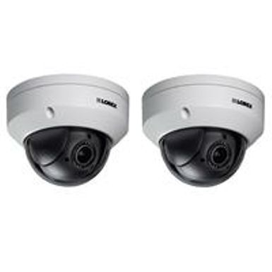 Lorex 2 Pack LNZ44P4B Super High Definition 4MP Indoor/Outdoor Day & Night PTZ Network Dome Camera with Color Night Vision, 4x Optical Zoom, Vandal Resistant, Waterproof