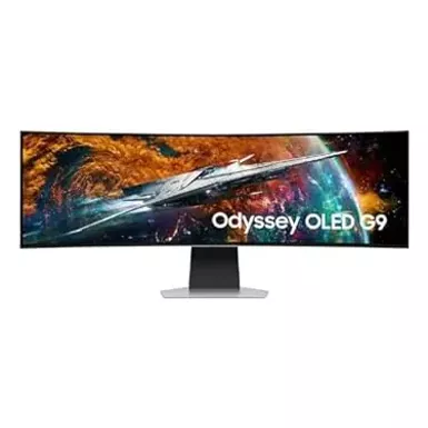 image of Samsung - 49" Odyssey OLED G9 (G95SC) DQHD 240Hz 0.03ms G-Sync Compatible Curved Smart Gaming Monitor - Silver with sku:bb22132280-bestbuy