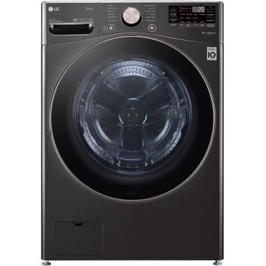 image of LG - 4.5 Cu. Ft. High Efficiency Stackable Smart Front-Load Washer with Steam and Built-In Intelligence - Black steel with sku:wm4000hba-electronicexpress