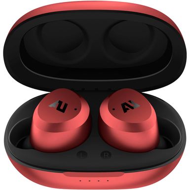 image of Ausounds AU-Stream Hybrid True Wireless Noise-Cancelling Earbuds, Red with sku:aushb101red-adorama