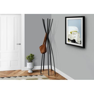 image of Coat Rack/ Hall Tree/ Free Standing/ 5 Hooks/ Entryway/ 72"H/ Bedroom/ Metal/ Black/ Contemporary/ Modern with sku:i2017-monarch