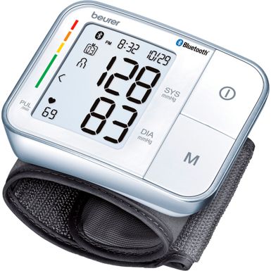 image of Beurer - Bluetooth Wrist Blood Pressure Monitor - Silver with sku:bb21972924-6473840-bestbuy-beurer