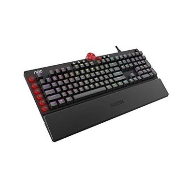 image of Agon Tournament-Grade RGB Gaming Mechanical Keyboard, Cherry MX Blue Switches, NKRO, Dedicated Macro & Multimedia Buttons, Light FX Sync, G-Tools Software (AGK700) with sku:b08x8g36vh-aoc-amz