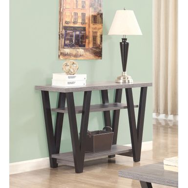 image of V-shaped Sofa Table Black and Antique Grey with sku:v__u62rt8witrb2mg49g4wstd8mu7mbs-overstock