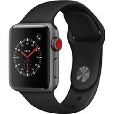 image of Apple Watch Series 3, GPS, 42mm, Space Gray Aluminum Case, Black Sport Band with sku:acmtf32lla-adorama