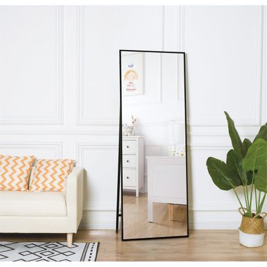 image of 65x22Standing Mirror with Aluminum Frame Floor Mirror Wall Hanging or Leaning - 65*22*0.6 inch - Black with sku:_lwlp3qydugpraaor9bdugstd8mu7mbs--ovr
