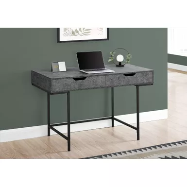 Computer Desk/ Home Office/ Laptop/ Storage Drawers/ 48"L/ Work/ Metal/ Laminate/ Grey/ Black/ Contemporary/ Modern