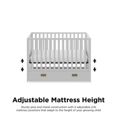 Little Seeds Haven 3-in-1 Convertible Storage Crib - White