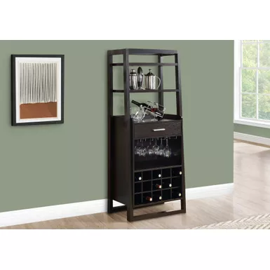 image of Home Bar/ Wine Rack/ Storage Cabinet/ Laminate/ Brown/ Contemporary/ Modern with sku:i-2543-monarch